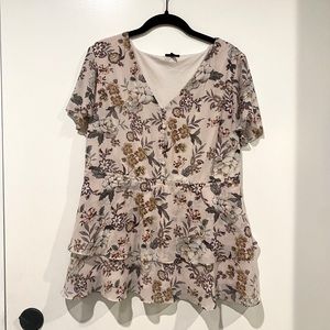 TORRID light pink with flowers shirt